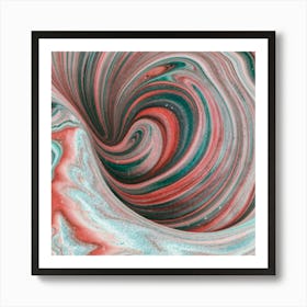 Close-up of colorful wave of tangled paint abstract art 30 Art Print