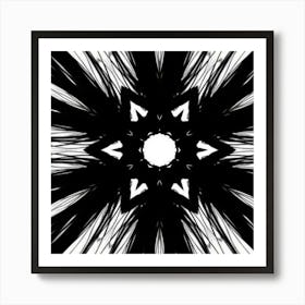 Abstract Black And White Starburst Poster