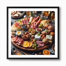 Christmas Food Platter Art Print