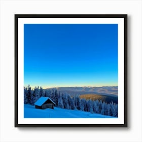 A Serene Polar Wilderness At Sunset Where The Gradient Of An Ethereal Blue Sky Clashes With The Coo Art Print