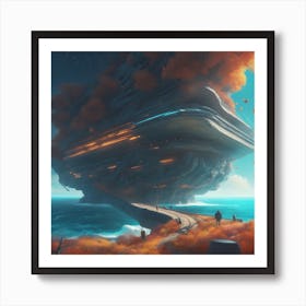 Spaceship In The Sky Art Print