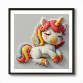 Unicorn Laying Down Art Print