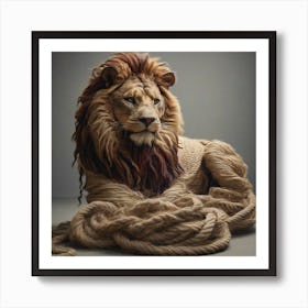 A Lion made of rope Art Print