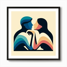 Couple Kissing 3 Art Print