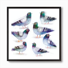 Pigeons Art Print