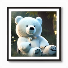 Teddy Bear In The Forest Art Print