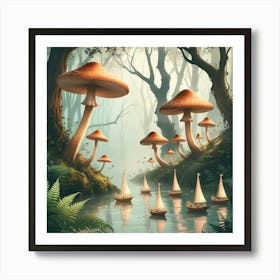 Mushroom Forest 4 Art Print