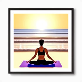 Yoga At The Beach 3 Art Print