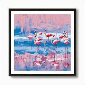 Pink Flamingos Art Print