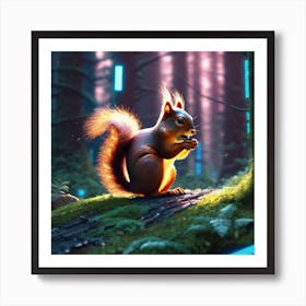 Squirrel In The Forest 304 Art Print