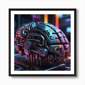 Futuristic Brain 20 Art Print