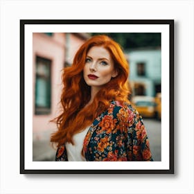 Red Haired Woman 2 Art Print