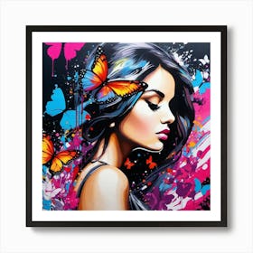 Butterfly Girl 14 Art Print