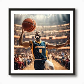 Basketball Player In Action 7 Art Print