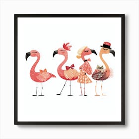 Flamingos Art Print