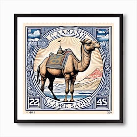 Camel On Stamp Art Poster Art Print