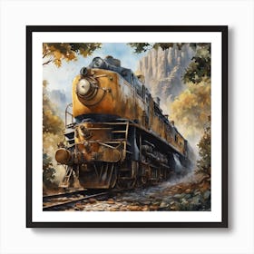 Train On The Tracks Art Print