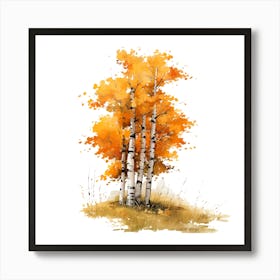 Autumn Birch Trees Art Print