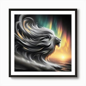 Lion At Sunset 2 Art Print