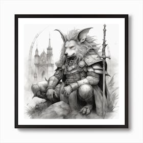 Wolf In Armor Art Print