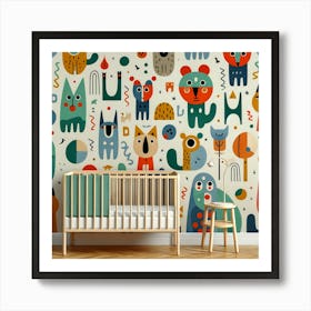 Nursery wall paper 1 Art Print