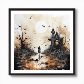 Halloween Castle Art Print