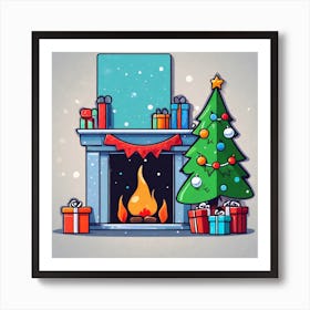 Christmas Tree With Presents 37 Art Print