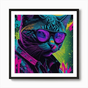 Cat In Sunglasses Affiche