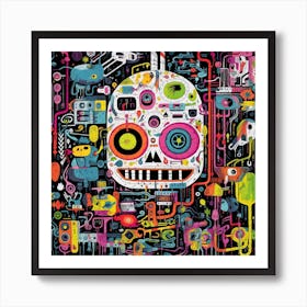 Psychedelic Skull 2 Art Print