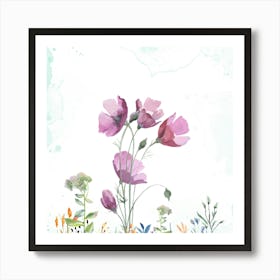 Watercolor Poppies Art Print