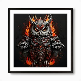 Fire Owl Art Print