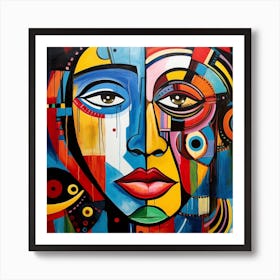 Abstract Of A Woman'S Face 2 Art Print