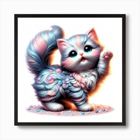 Feline Cat Creative Artwork Illustration 184 Art Print