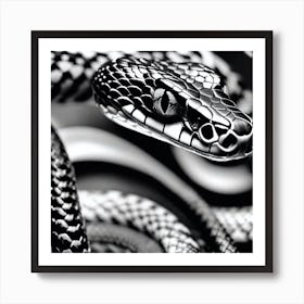 Snake In Black And White Art Print