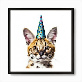 Cheetah In Party Hat Art Print