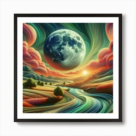 Moon In The Sky Art Print