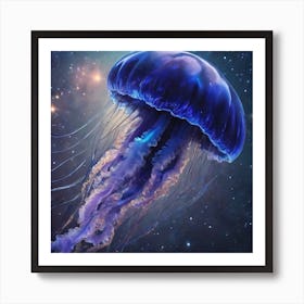 Purple Jellyfish in Space Art Print