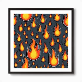 Flames Vector Art Print