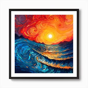 Abstract Of The Sunset Art Print