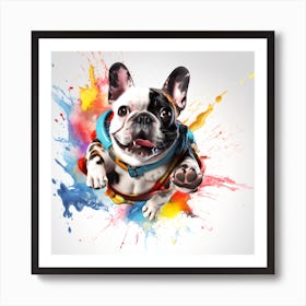 Frenchie Skydive Art By Csaba Fikker 003 Art Print