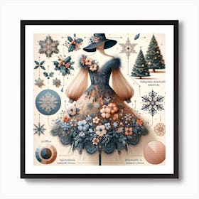 Illustration Of A Winter Dress Art Print