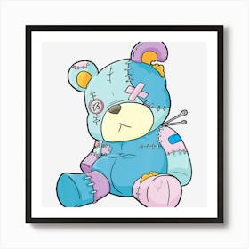 Trending Pastel Goth Teddy Bear Nu Goth Menhera Kawaii Art Print