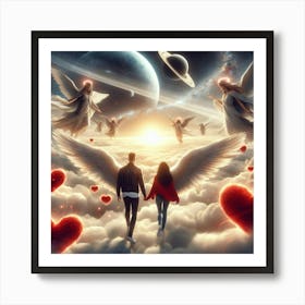 Angels In The Sky 4 Art Print