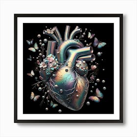 Heart With Butterflies Art Print