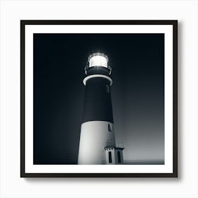 Lighthouse At Night 1 Art Print