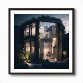 Leonardo Diffusion Big Luxuary Exterior House Strip Ledlight O 1 Art Print