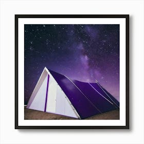 Tent of purple under purple skies Art Print