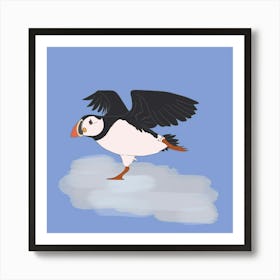 Puffins on ice Art Print