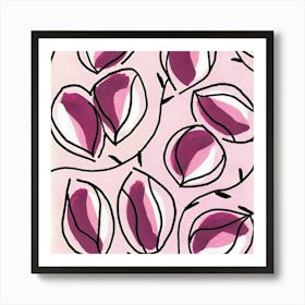 Seed Pods Square Magenta Art Print