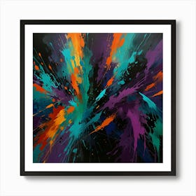 Abstract With Paint Splashes Art Print